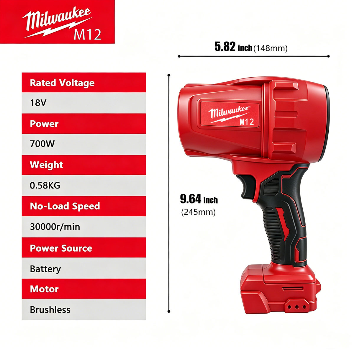 منفاخ ميلووكي M12 اللاسلكي 700 - مراجعة Milwaukee Drill M12 Fuel وسعره