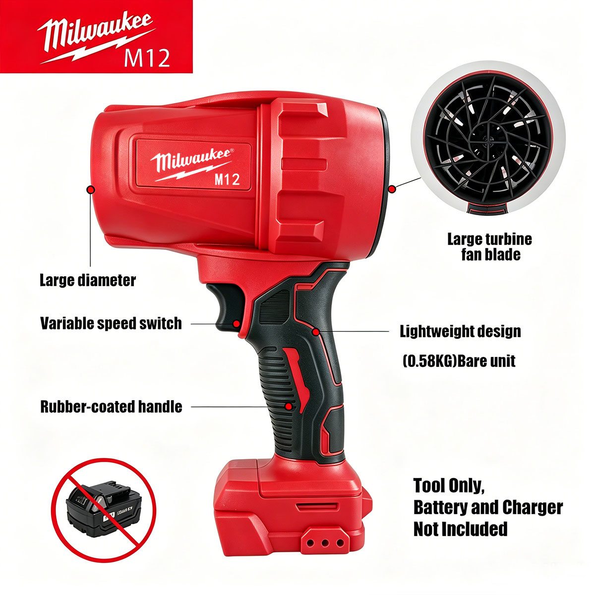 منفاخ ميلووكي M12 اللاسلكي 700 - مراجعة Milwaukee Drill M12 Fuel وسعره